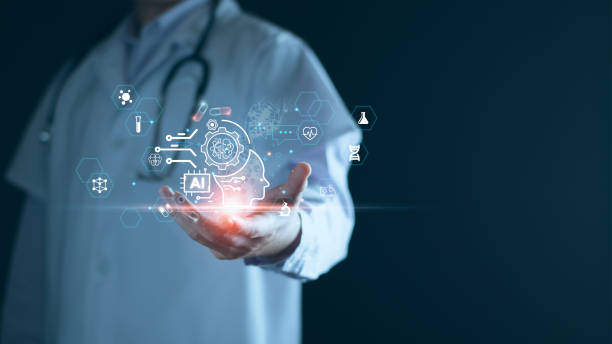 medical technology, doctor use ai robots for diagnosis, care, and increasing accuracy patient treatment in future. medical research and development innovation technology to improve patient health. - 醫(yī)療 個(gè)照片及圖片檔