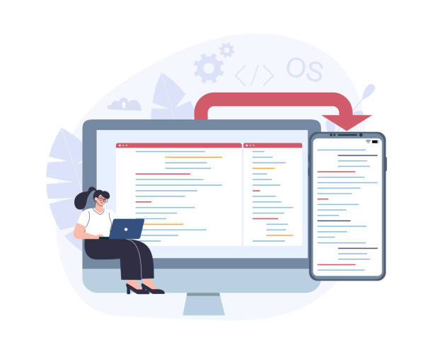 cross-platform software development concept. - 系統(tǒng)軟件 幅插畫檔、美工圖案、卡通及圖標(biāo)